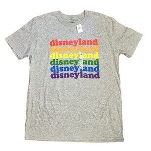 DISNEY PARKS Disneyland Rainbow Pride LGBTQI Graphic T-Shirt/Tee  Unisex Adult L